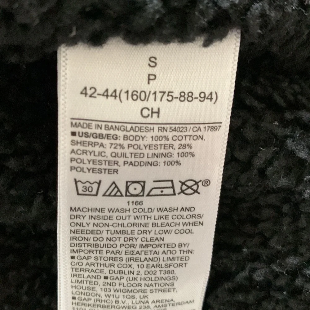 Gap oversized black denim Sherpa jacket size Small - Picture 7 of 11